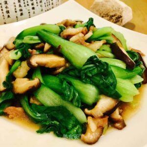 Champignons de Shanghai et légumes verts – Shanghai mushrooms and green vegetables – 上海香菇青菜