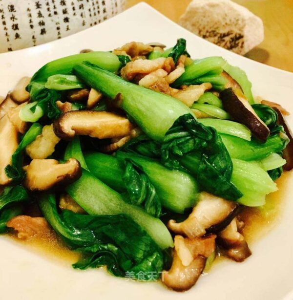 Champignons de Shanghai et légumes verts - Shanghai mushrooms and green vegetables - 上海香菇青菜